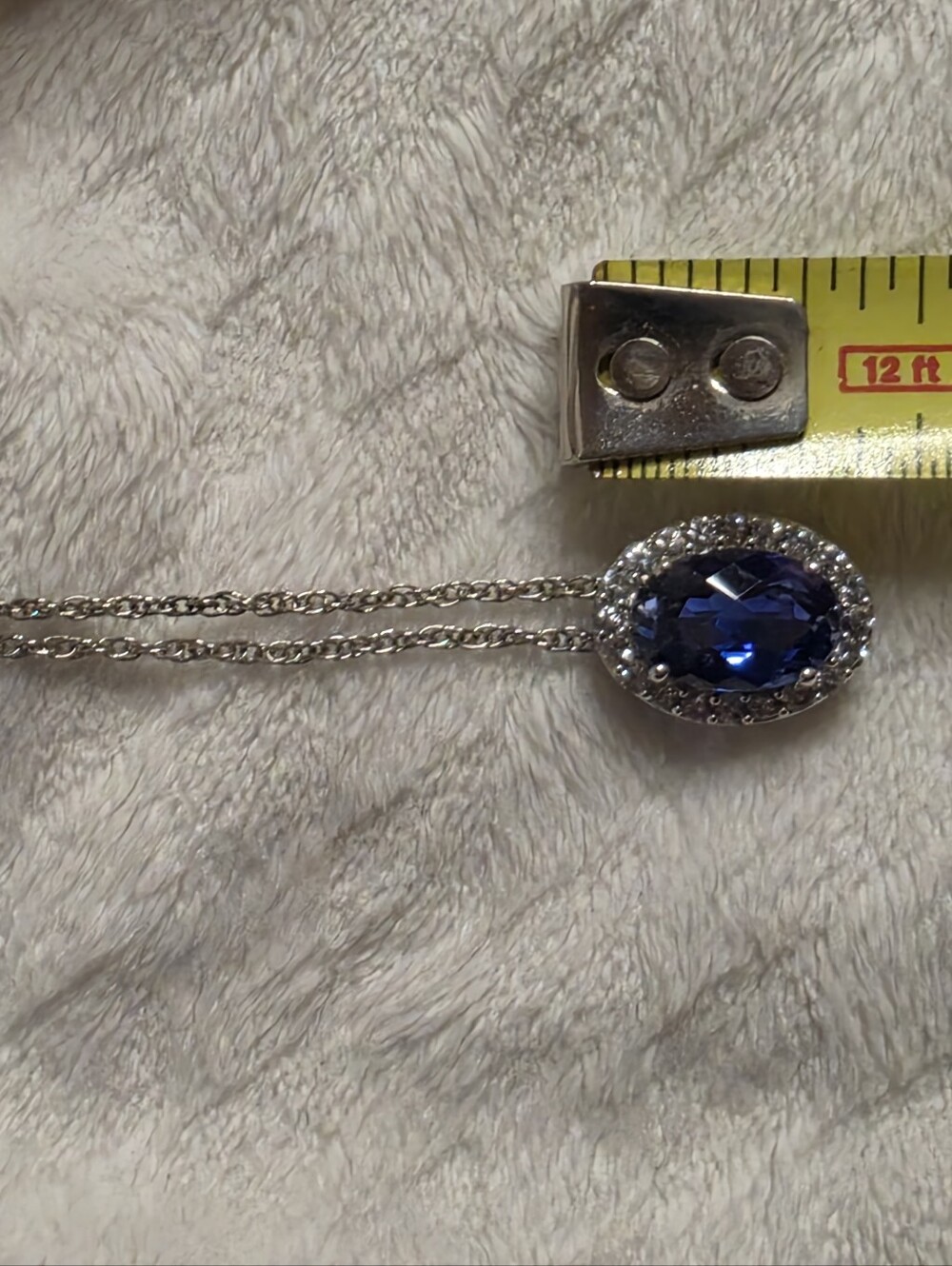 Zales Tanzanite 925 Silver Pendant Necklace - Picture 3 of 7